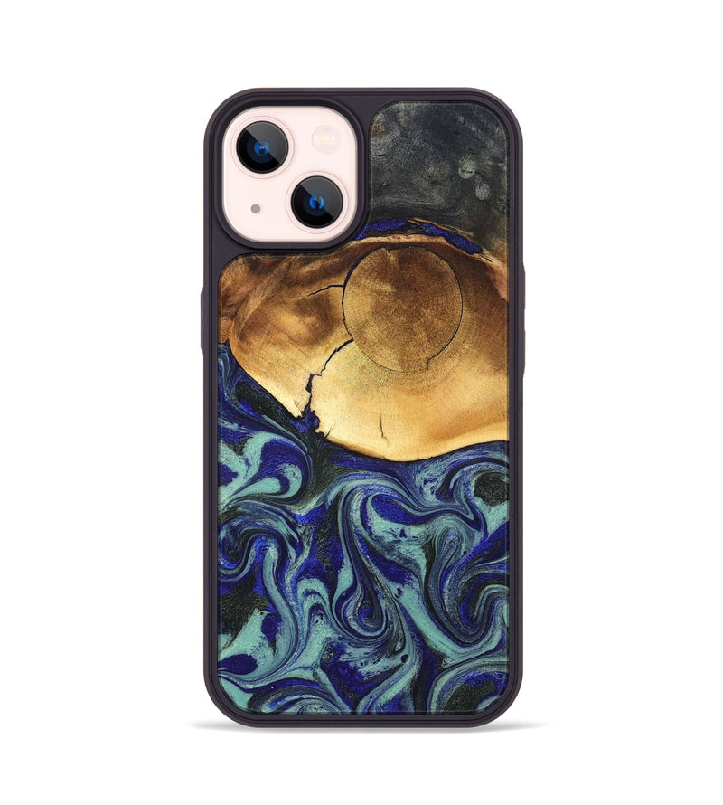 iPhone 14 Wood Phone Case - Antonia (Blue, 819799)
