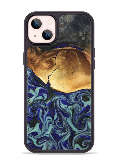 iPhone 14 Plus Wood Phone Case - Antonia (Blue, 819799)