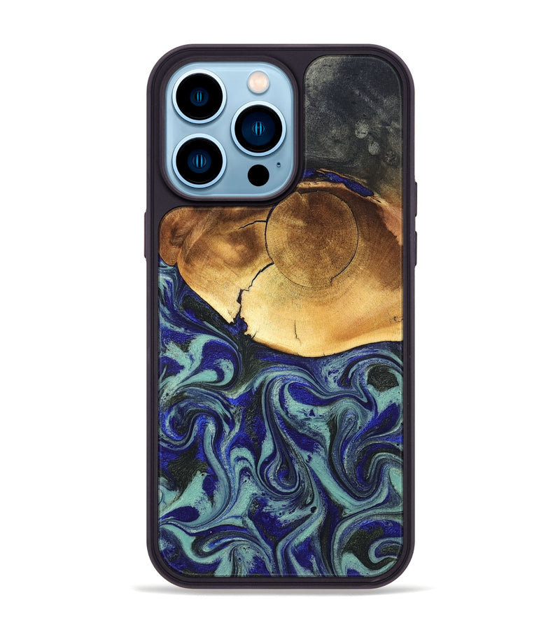 iPhone 14 Pro Max Wood Phone Case - Antonia (Blue, 819799)