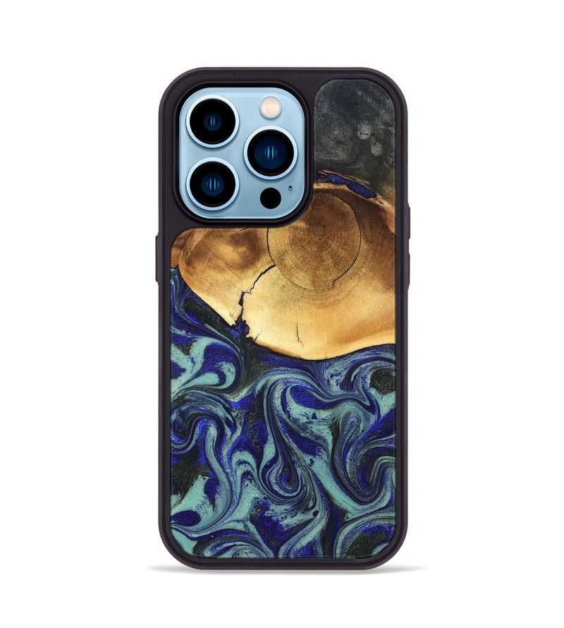 iPhone 14 Pro Wood Phone Case - Antonia (Blue, 819799)