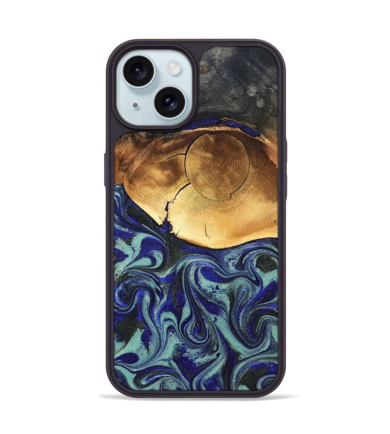iPhone 15 Wood Phone Case - Antonia (Blue, 819799)