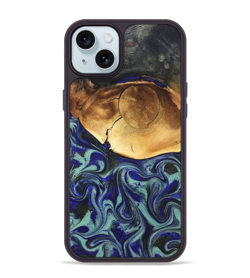 iPhone 15 Plus Wood Phone Case - Antonia (Blue, 819799)