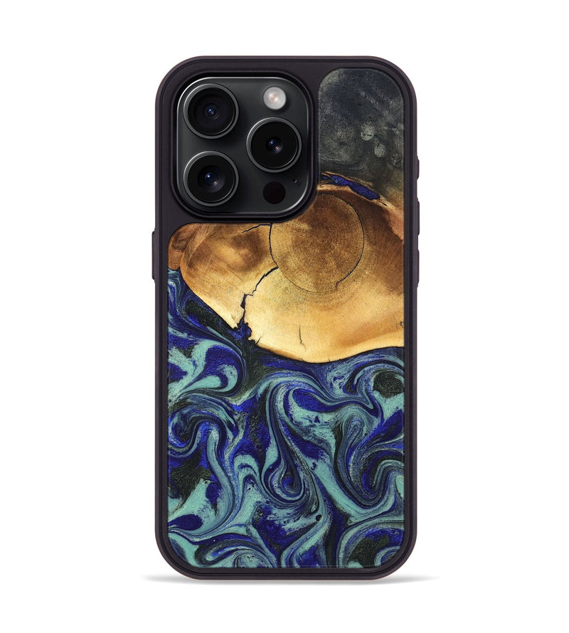 iPhone 15 Pro Wood Phone Case - Antonia (Blue, 819799)