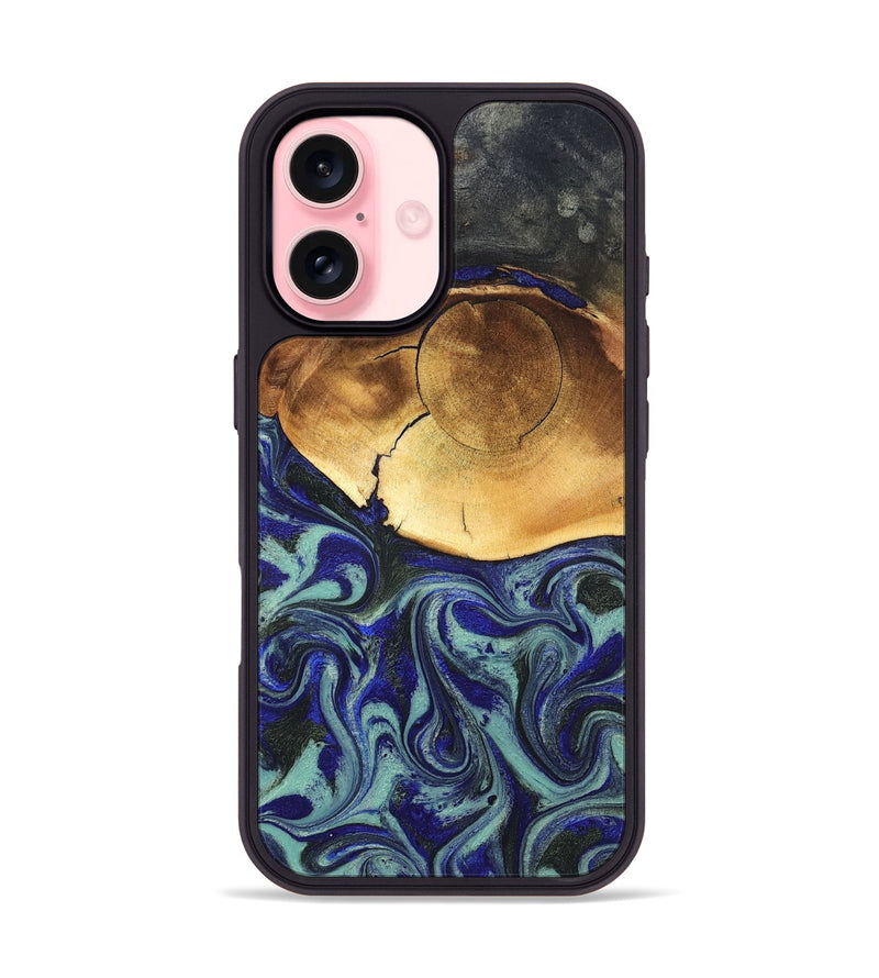 iPhone 16 Wood Phone Case - Antonia (Blue, 819799)