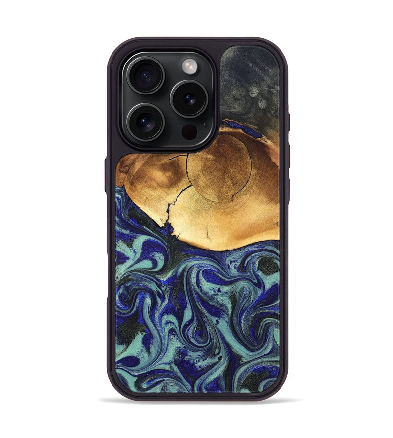 iPhone 16 Pro Wood Phone Case - Antonia (Blue, 819799)