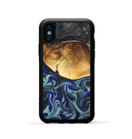 iPhone Xs Wood Phone Case - Antonia (Blue, 819799)