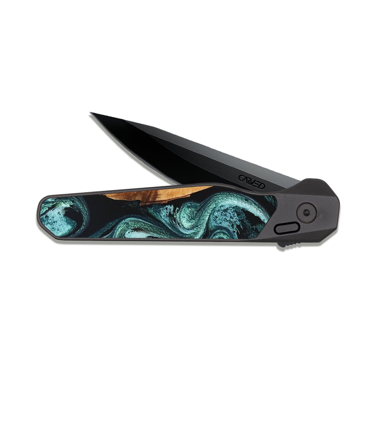 EDC Dark Slate Wood Pocket Knife - Nikia (Green, 819803)