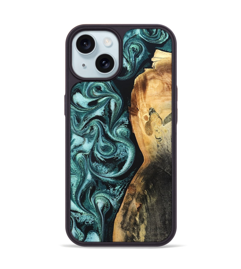 iPhone 15 Wood Phone Case - Nikia (Green, 819803)