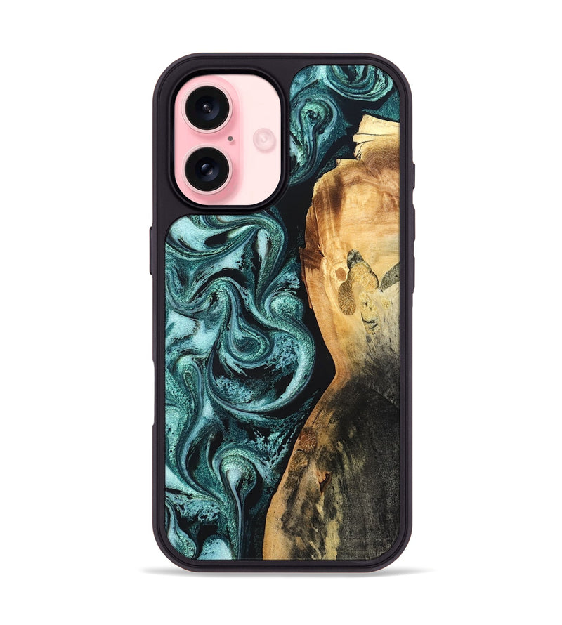 iPhone 16 Wood Phone Case - Nikia (Green, 819803)