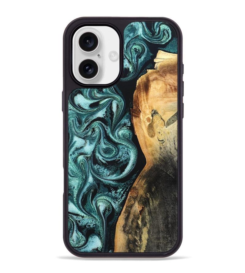 iPhone 16 Plus Wood Phone Case - Nikia (Green, 819803)
