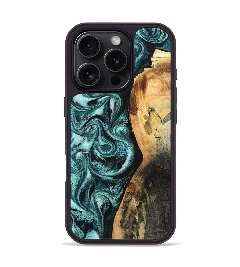 iPhone 16 Pro Wood Phone Case - Nikia (Green, 819803)