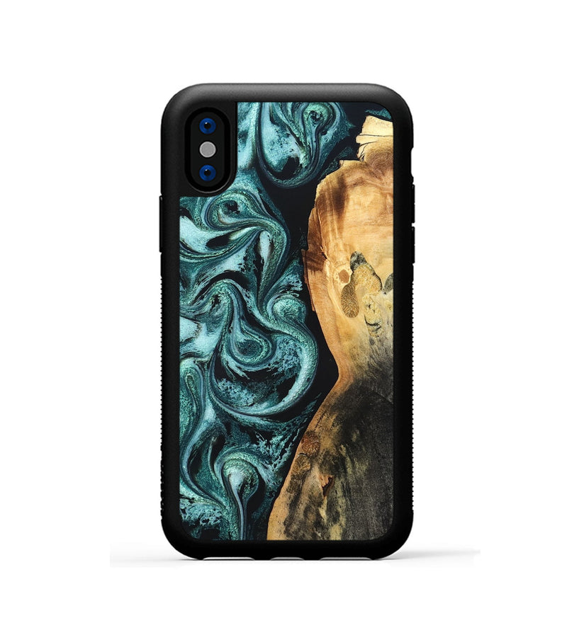 iPhone Xs Wood Phone Case - Nikia (Green, 819803)