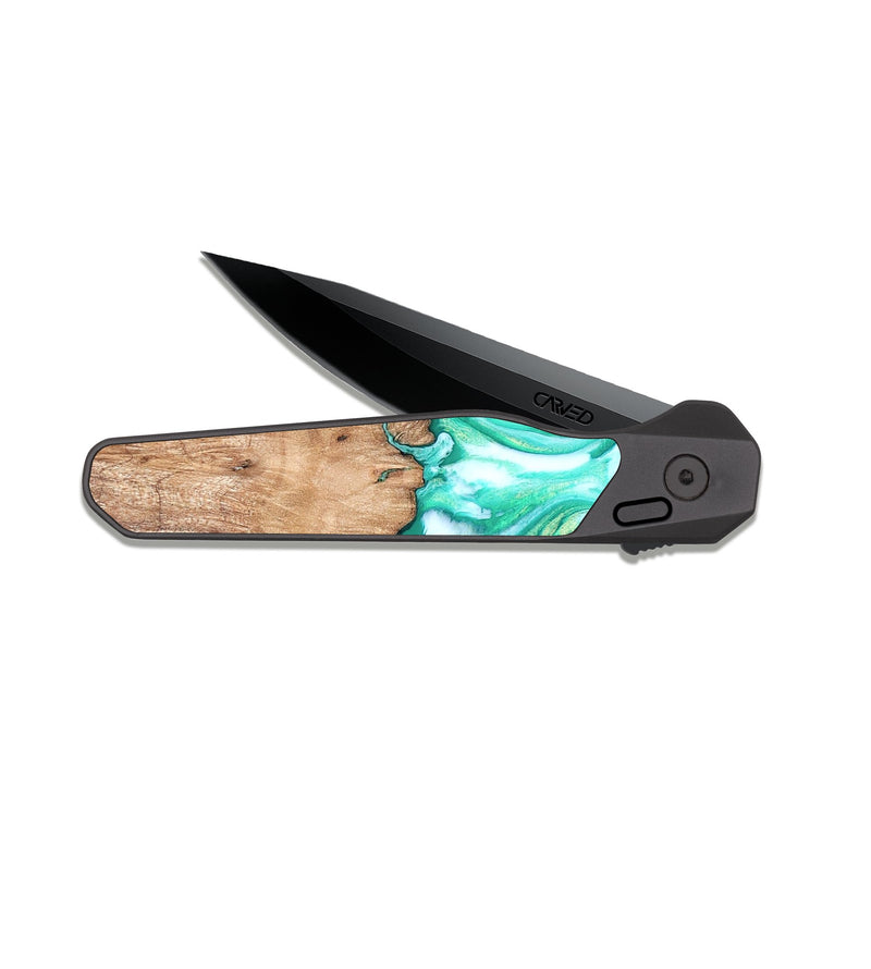 EDC Dark Slate Wood Pocket Knife - Francis (Green, 819804)