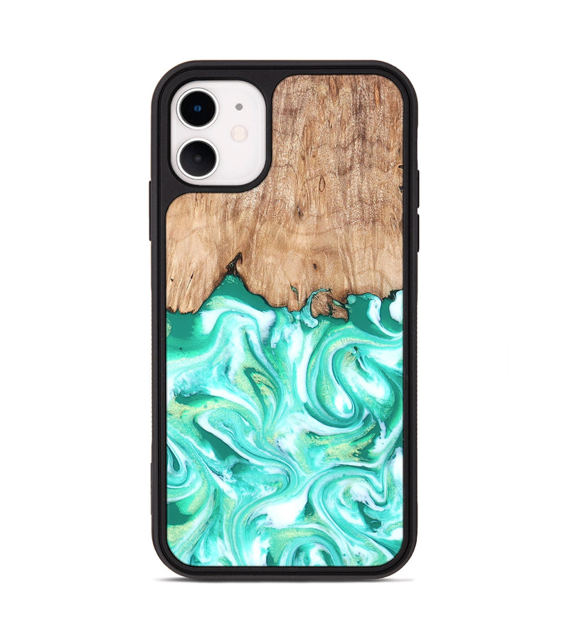 iPhone 11 Wood Phone Case - Francis (Green, 819804)