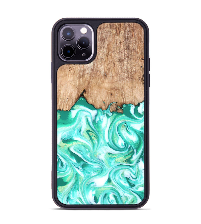 iPhone 11 Pro Max Wood Phone Case - Francis (Green, 819804)