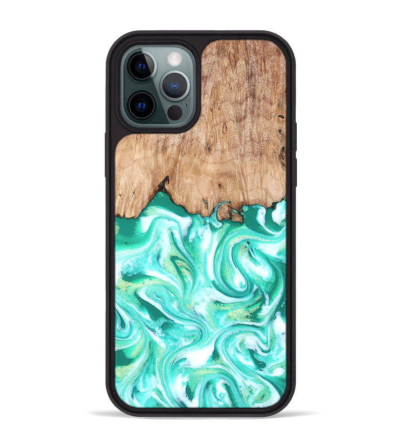 iPhone 12 Pro Max Wood Phone Case - Francis (Green, 819804)