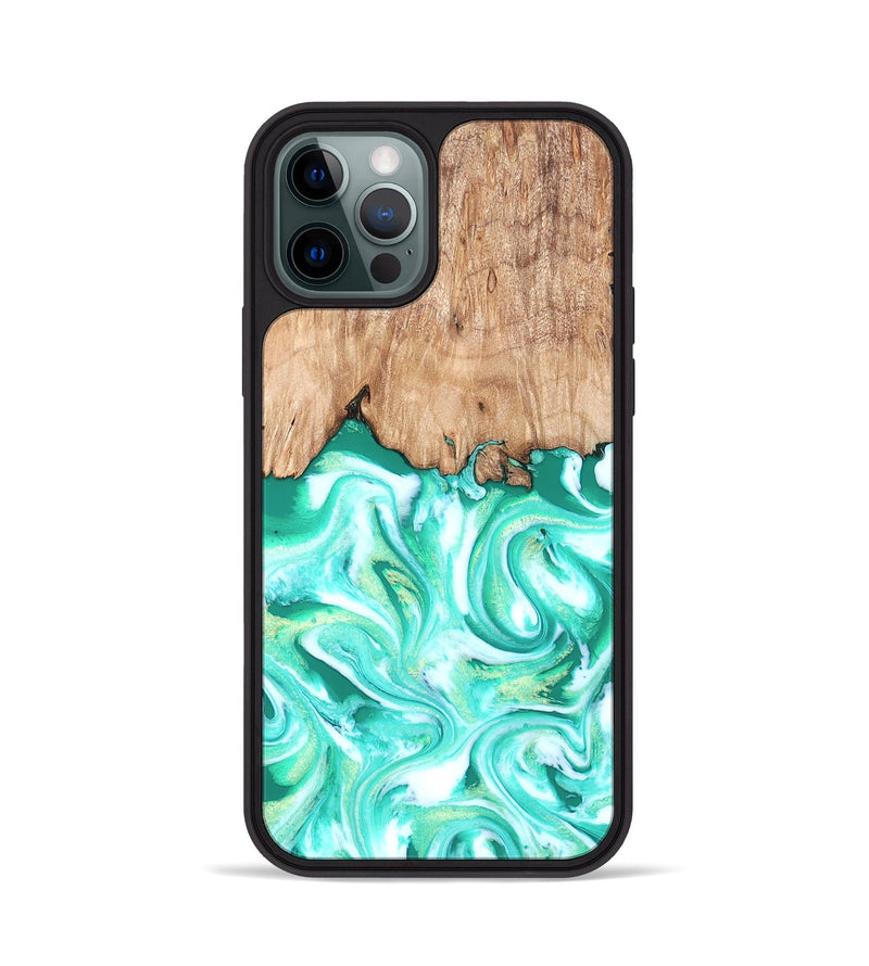iPhone 12 Pro Wood Phone Case - Francis (Green, 819804)
