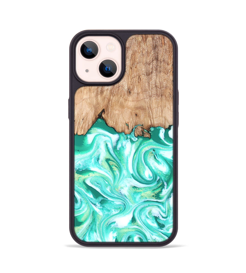 iPhone 14 Wood Phone Case - Francis (Green, 819804)
