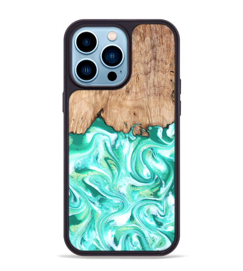 iPhone 14 Pro Max Wood Phone Case - Francis (Green, 819804)