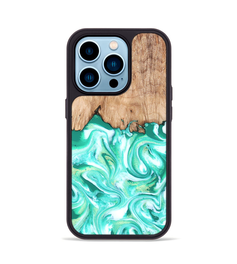 iPhone 14 Pro Wood Phone Case - Francis (Green, 819804)