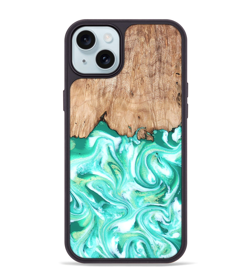 iPhone 15 Plus Wood Phone Case - Francis (Green, 819804)