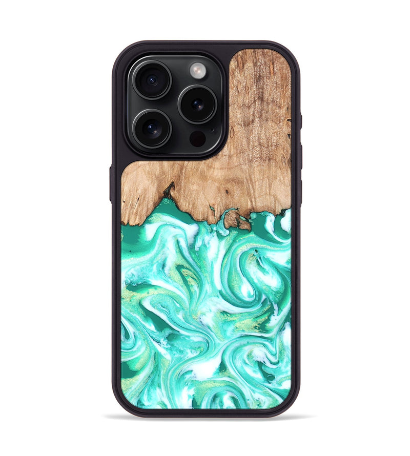 iPhone 15 Pro Wood Phone Case - Francis (Green, 819804)