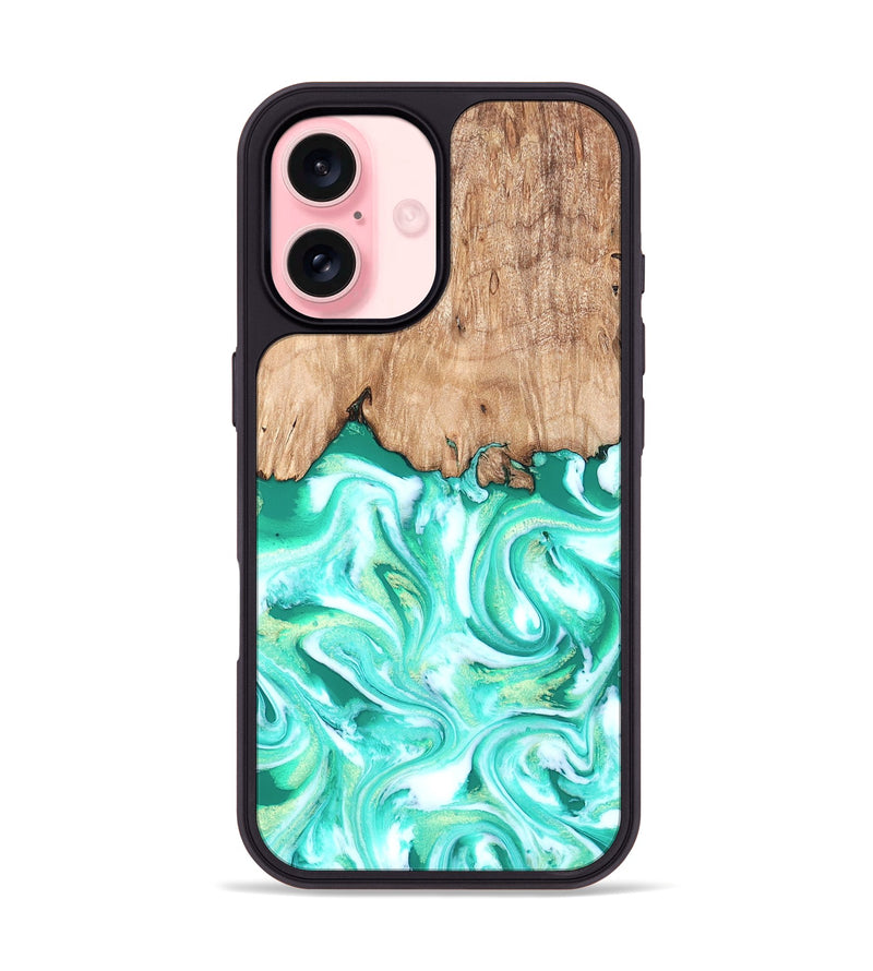 iPhone 16 Wood Phone Case - Francis (Green, 819804)