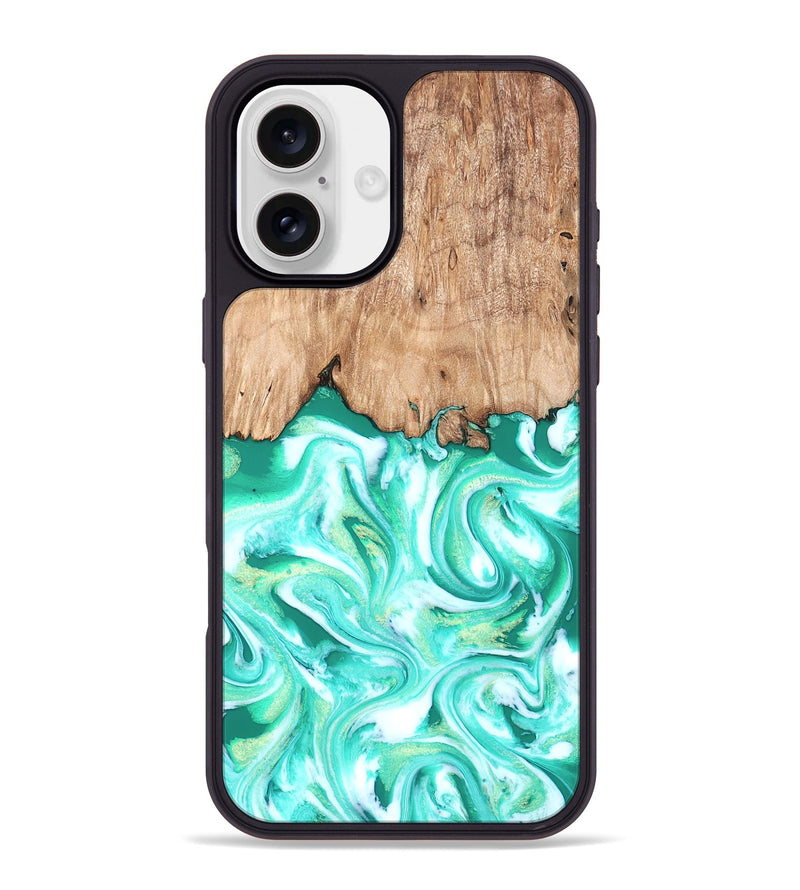iPhone 16 Plus Wood Phone Case - Francis (Green, 819804)