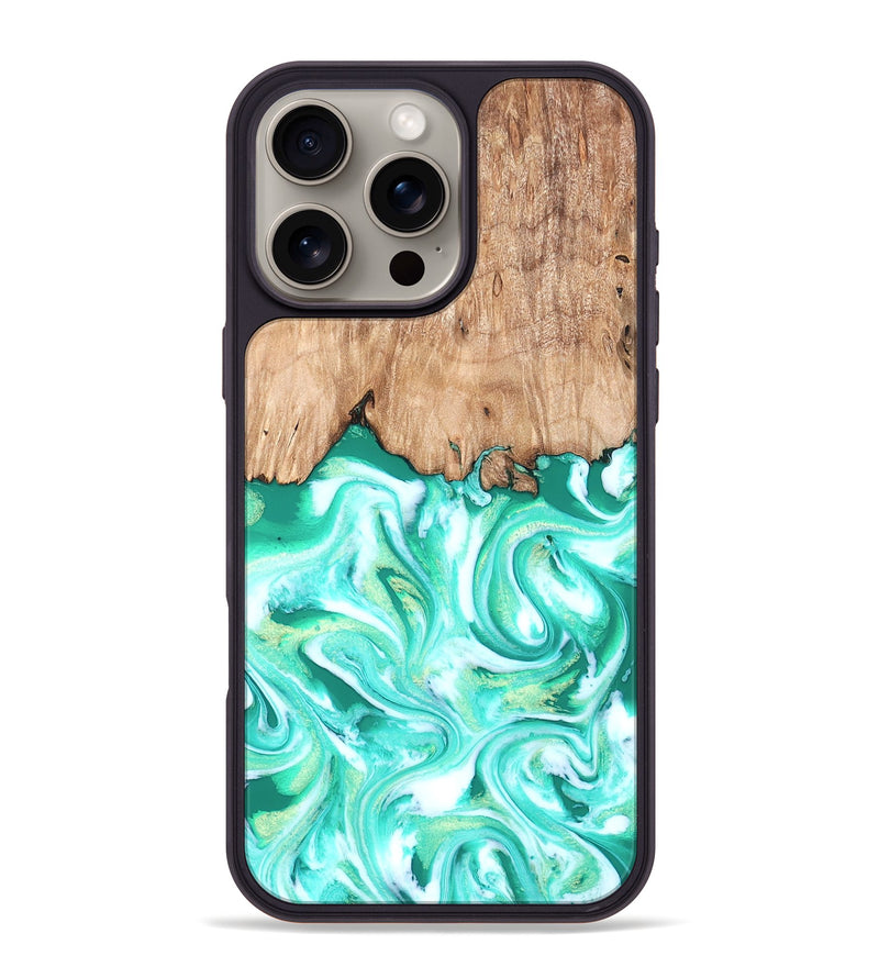 iPhone 16 Pro Max Wood Phone Case - Francis (Green, 819804)