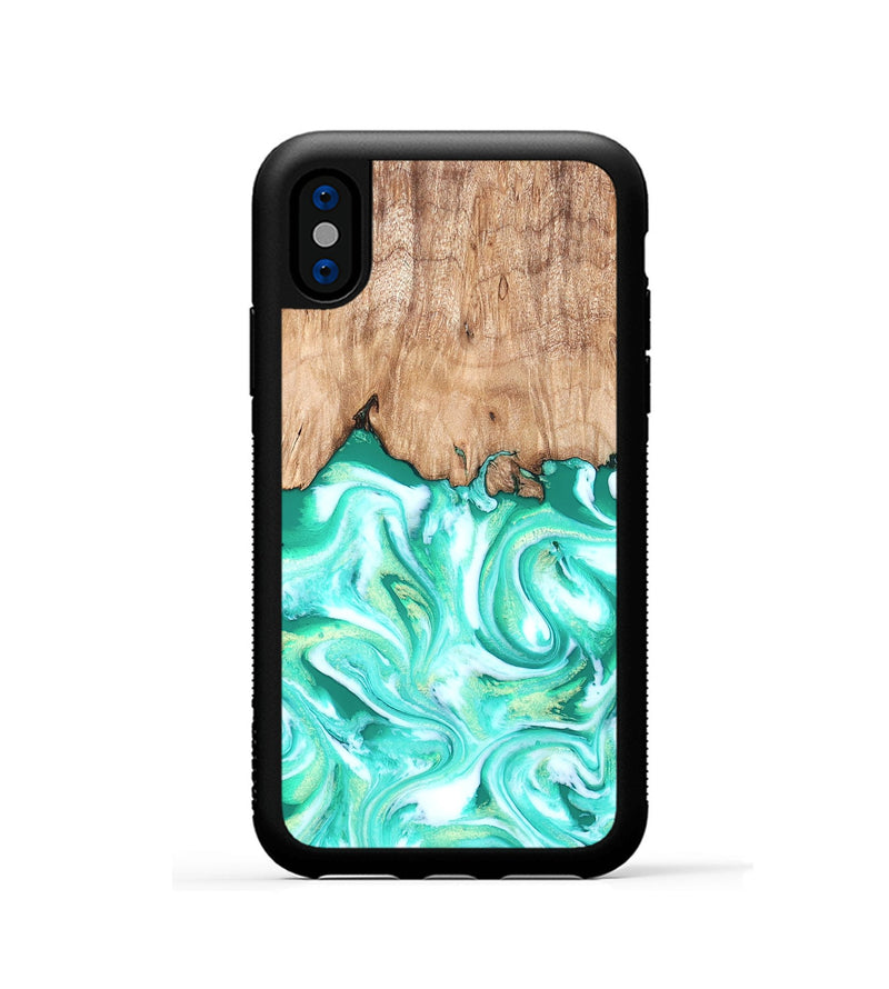 iPhone Xs Wood Phone Case - Francis (Green, 819804)