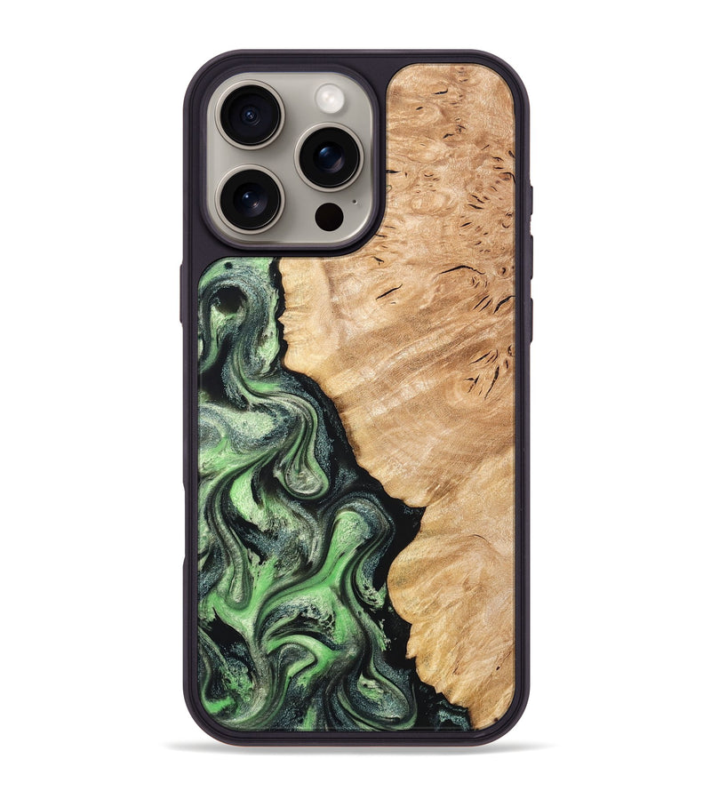 iPhone 16 Pro Max Wood Phone Case - Sophia (Green, 819808)