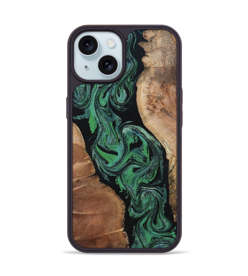 iPhone 15 Wood Phone Case - Julisa (Green, 819809)