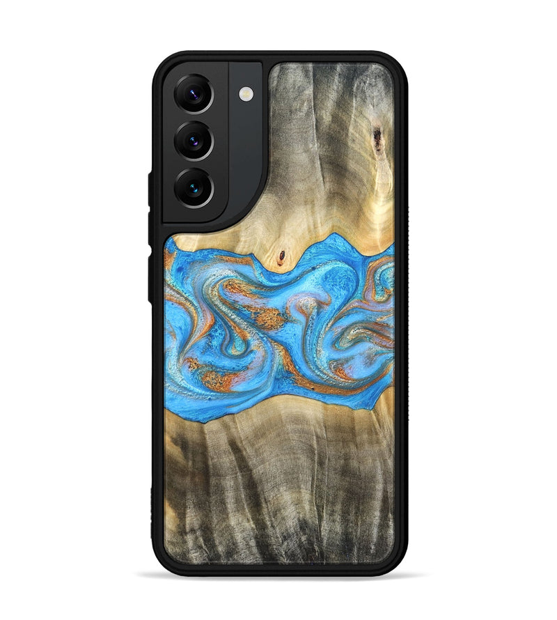 Galaxy S22 Plus Wood Phone Case - Tonja (Teal & Gold, 819811)