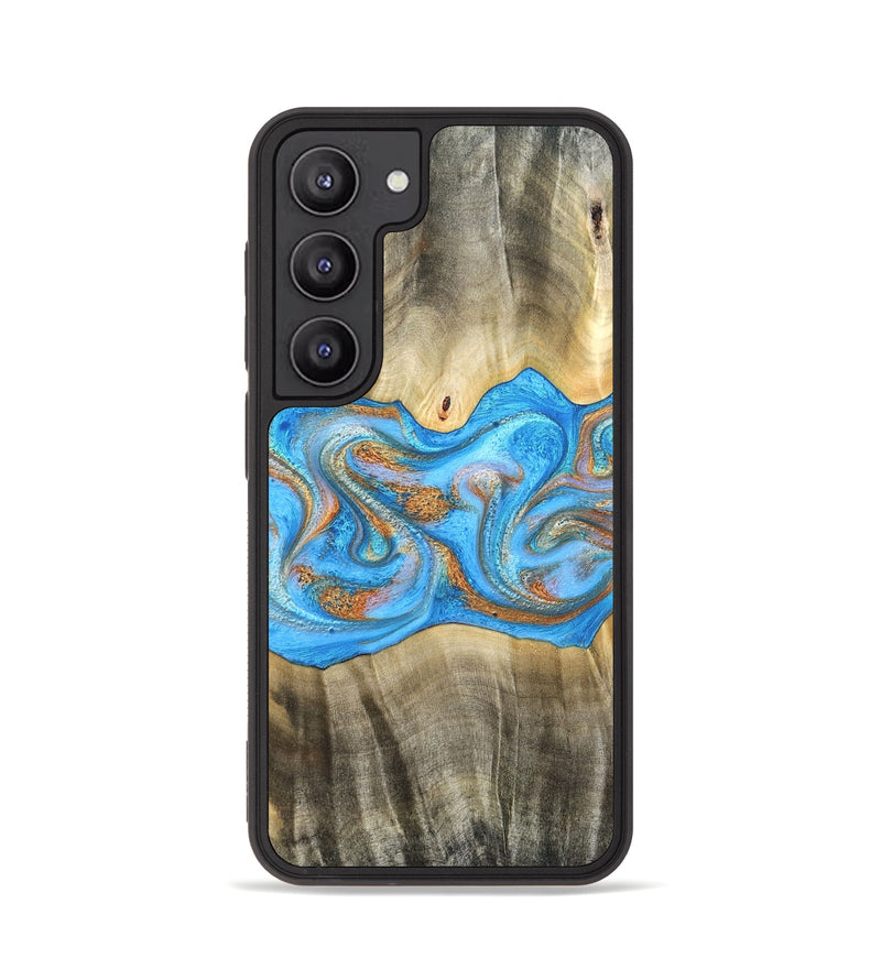 Galaxy S23 Wood Phone Case - Tonja (Teal & Gold, 819811)