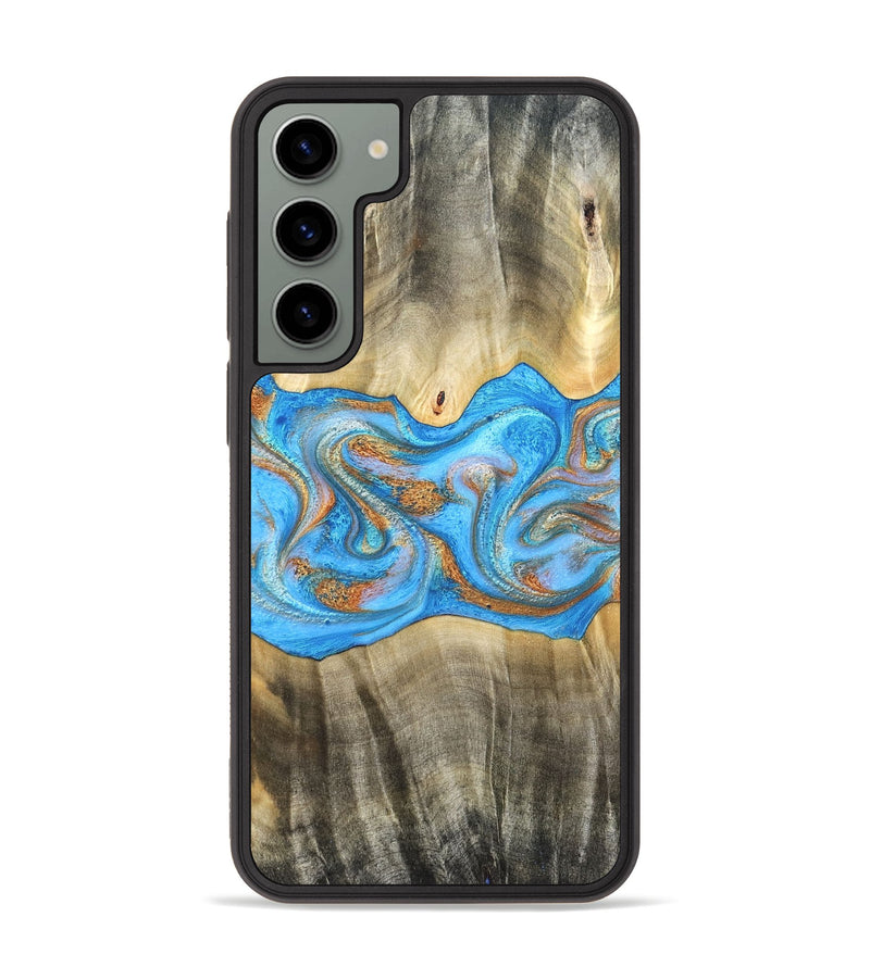 Galaxy S23 Plus Wood Phone Case - Tonja (Teal & Gold, 819811)