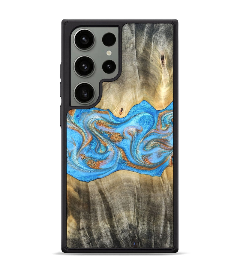 Galaxy S24 Ultra Wood Phone Case - Tonja (Teal & Gold, 819811)