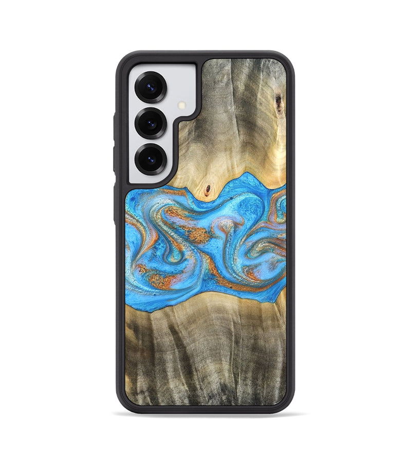 Galaxy S25 Wood Phone Case - Tonja (Teal & Gold, 819811)