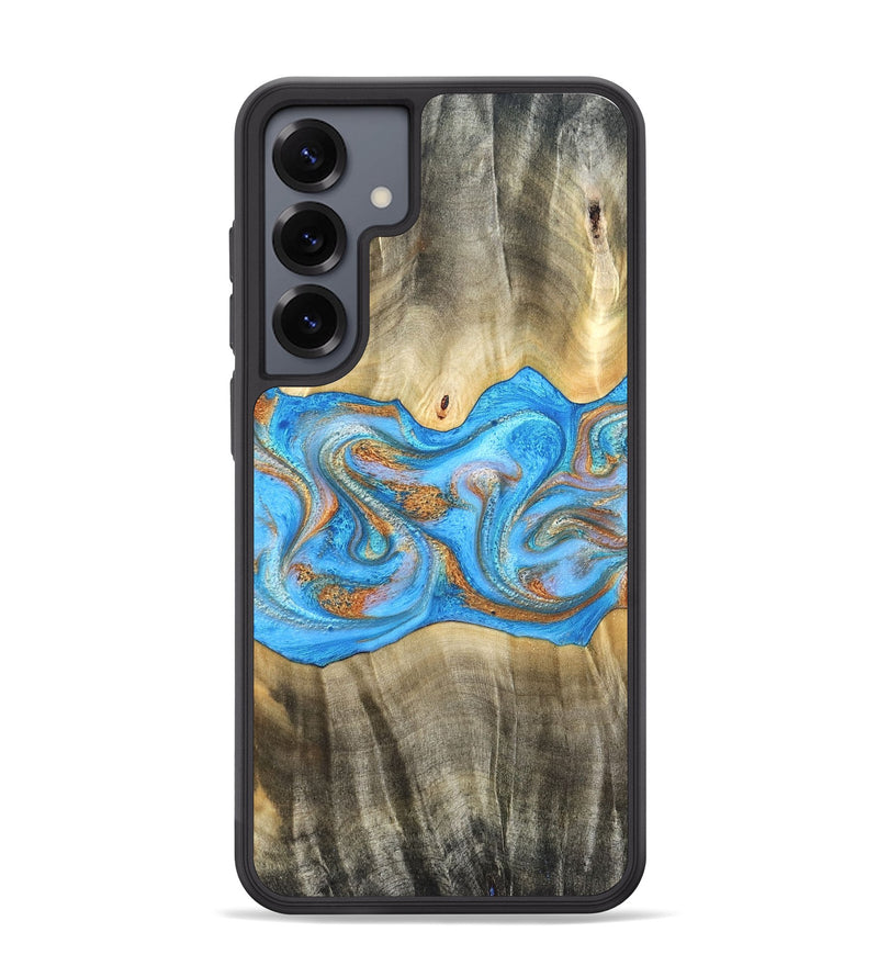 Galaxy S25 Plus Wood Phone Case - Tonja (Teal & Gold, 819811)