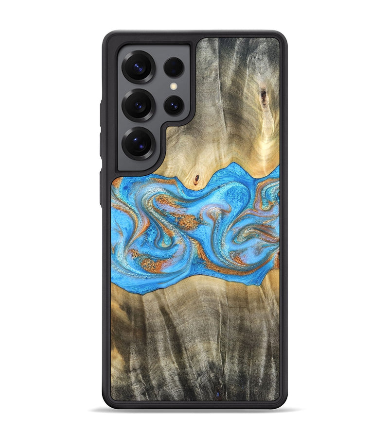 Galaxy S25 Ultra Wood Phone Case - Tonja (Teal & Gold, 819811)