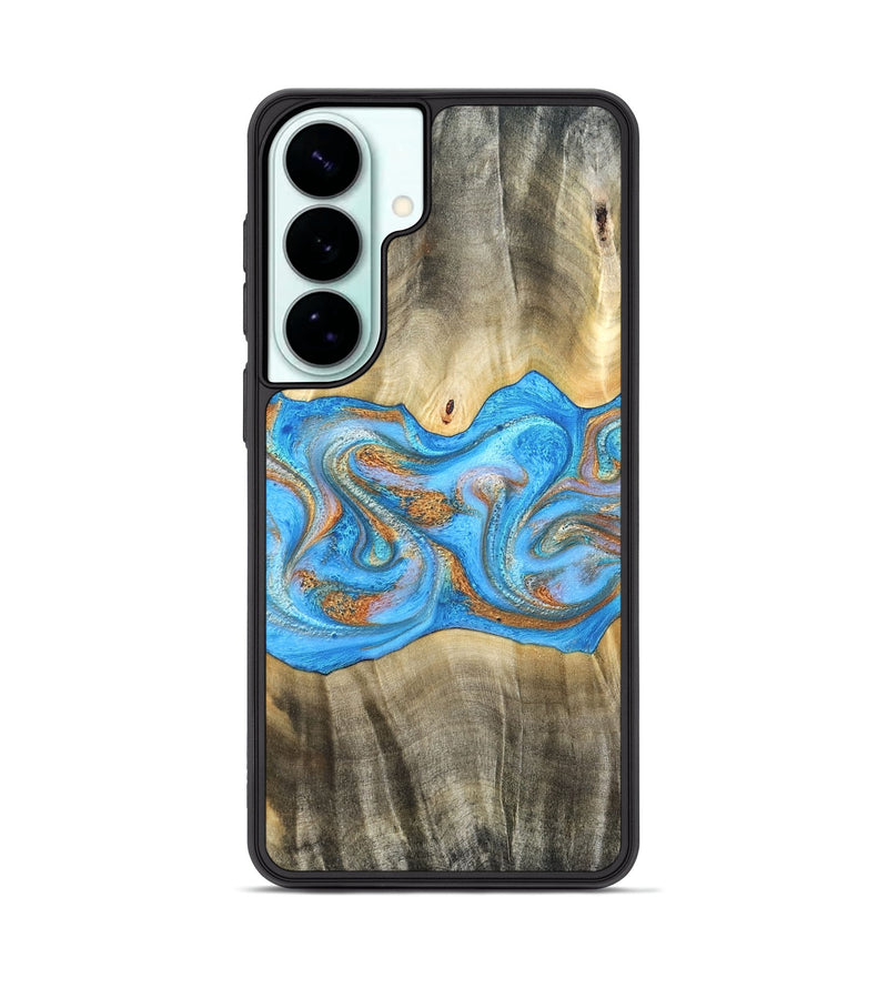 Galaxy S26 Plus Wood Phone Case - Tonja (Teal & Gold, 819811)