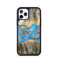iPhone 11 Pro Wood Phone Case - Tonja (Teal & Gold, 819811)