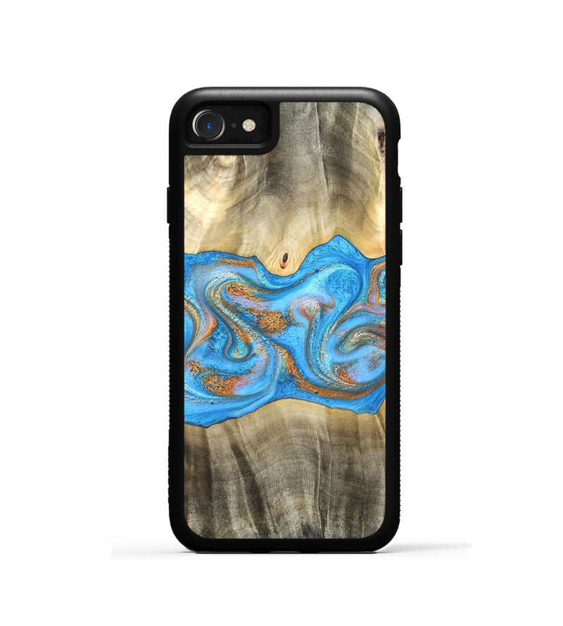 iPhone SE Wood Phone Case - Tonja (Teal & Gold, 819811)