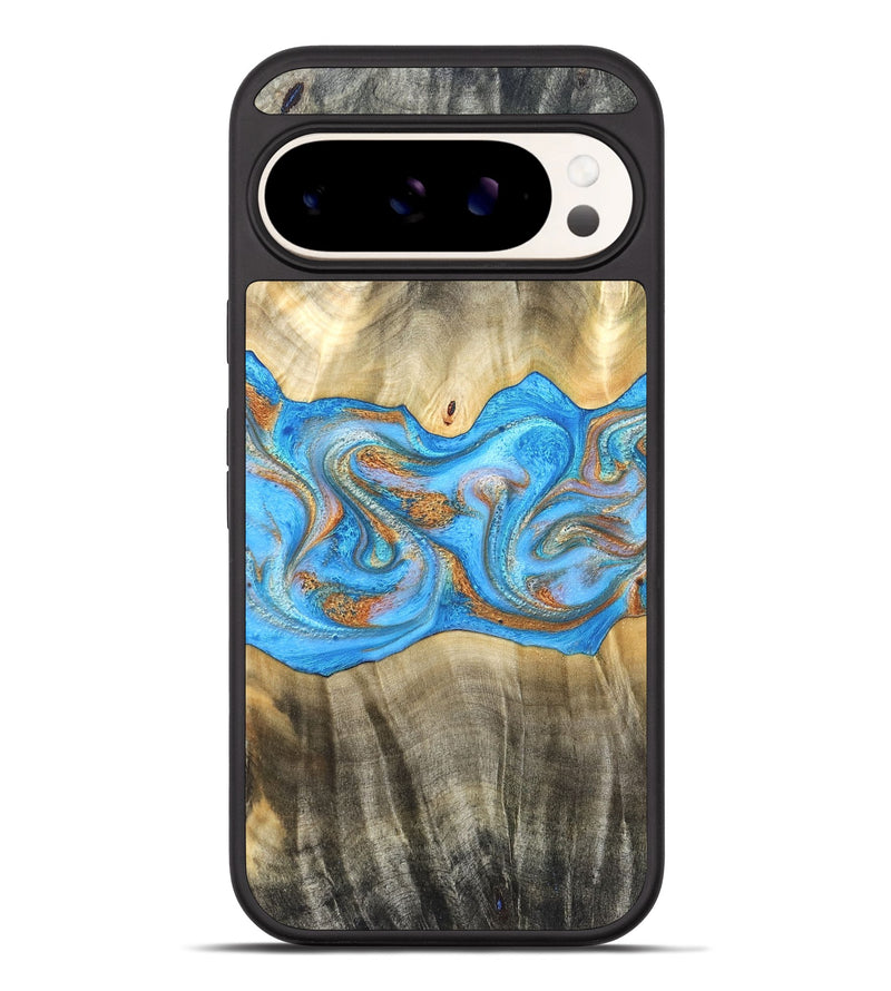 Pixel 10 Pro XL Wood Phone Case - Tonja (Teal & Gold, 819811)