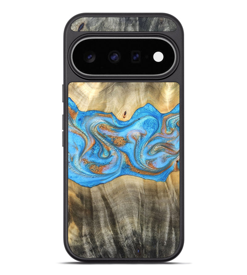 Pixel 11 Pro XL Wood Phone Case - Tonja (Teal & Gold, 819811)