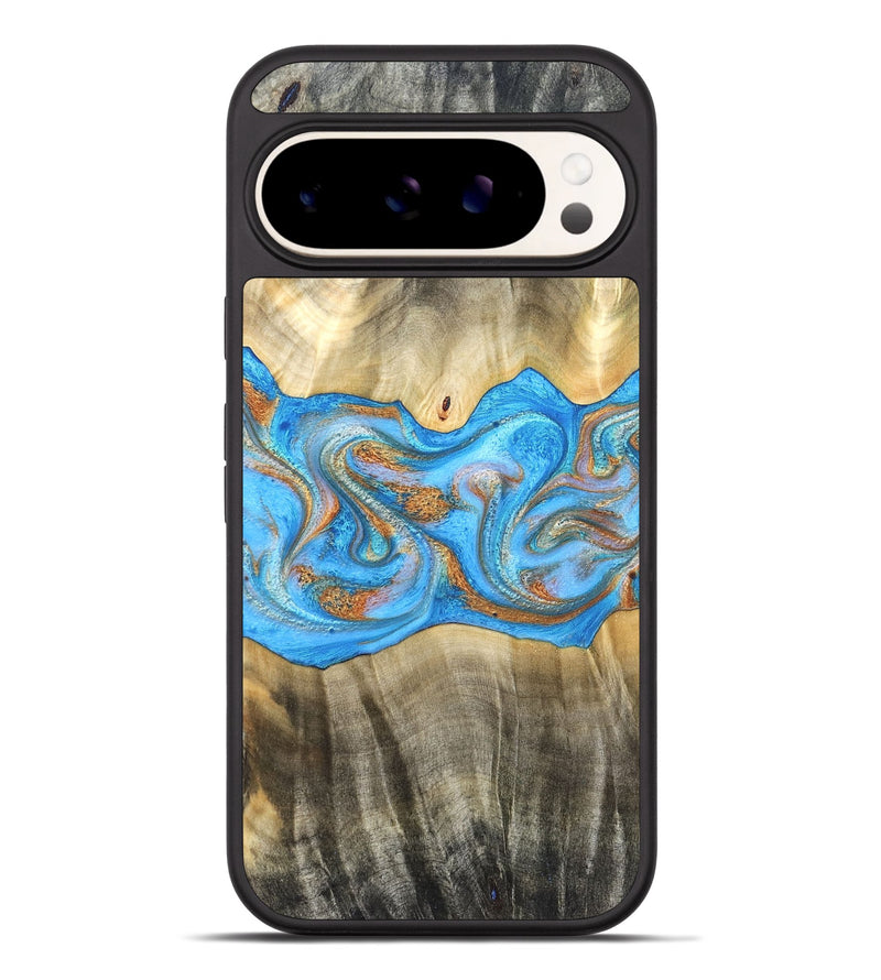 Pixel 9 Pro XL Wood Phone Case - Tonja (Teal & Gold, 819811)