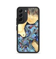 Galaxy S22 Wood Phone Case - Cecily (Teal & Gold, 819812)