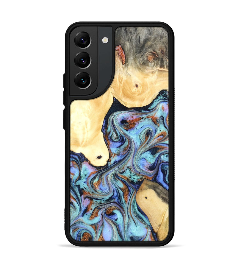 Galaxy S22 Plus Wood Phone Case - Cecily (Teal & Gold, 819812)