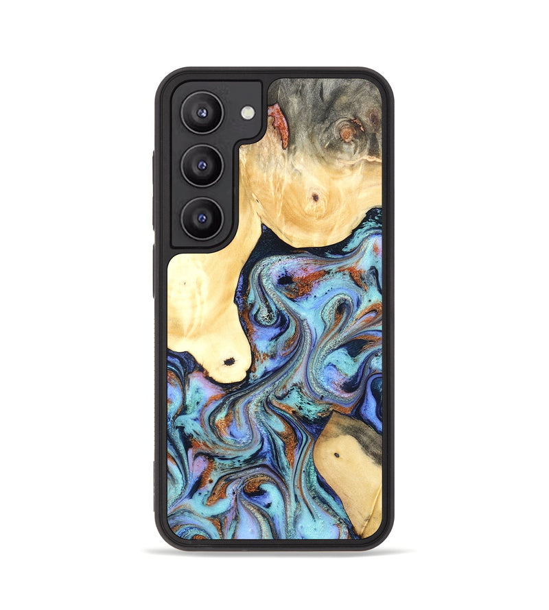 Galaxy S23 Wood Phone Case - Cecily (Teal & Gold, 819812)