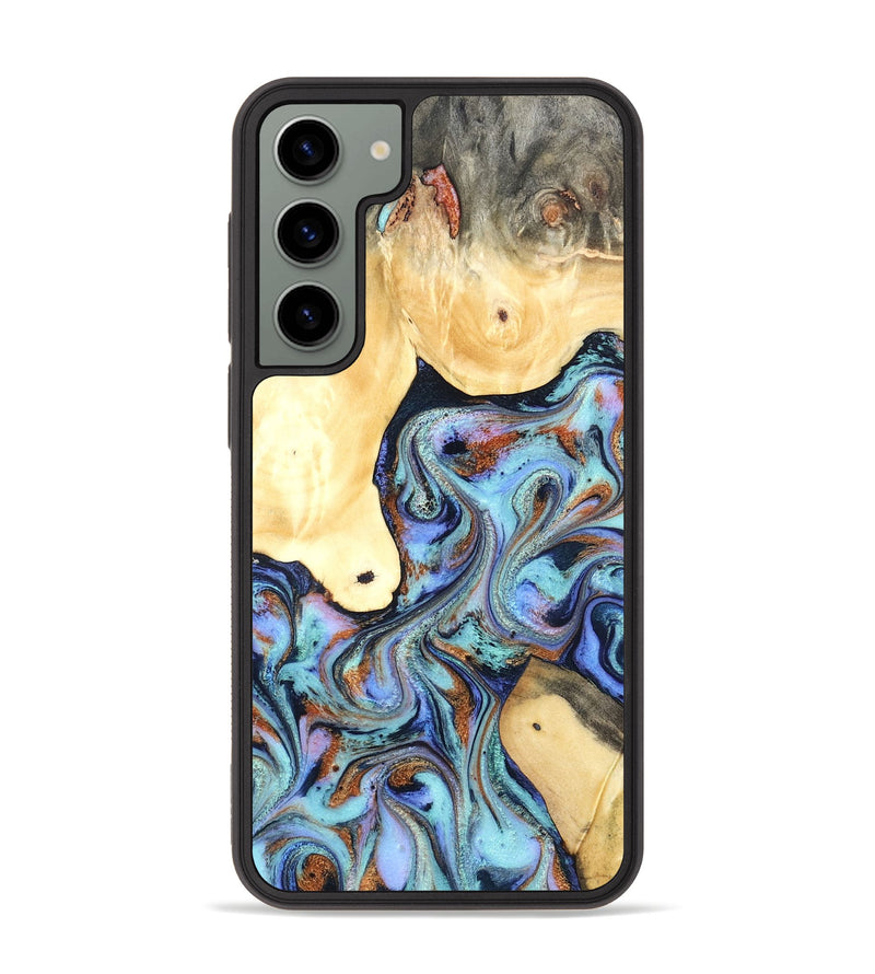 Galaxy S23 Plus Wood Phone Case - Cecily (Teal & Gold, 819812)