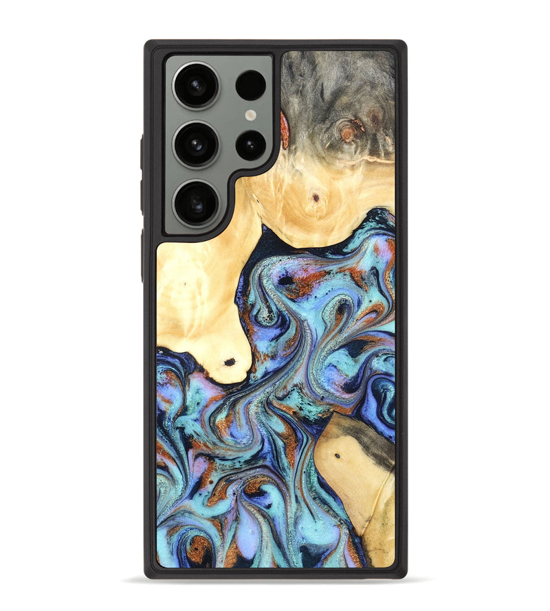 Galaxy S23 Ultra Wood Phone Case - Cecily (Teal & Gold, 819812)